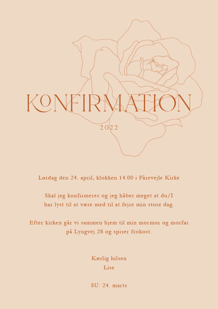 Invitationer - Lise Konfirmation